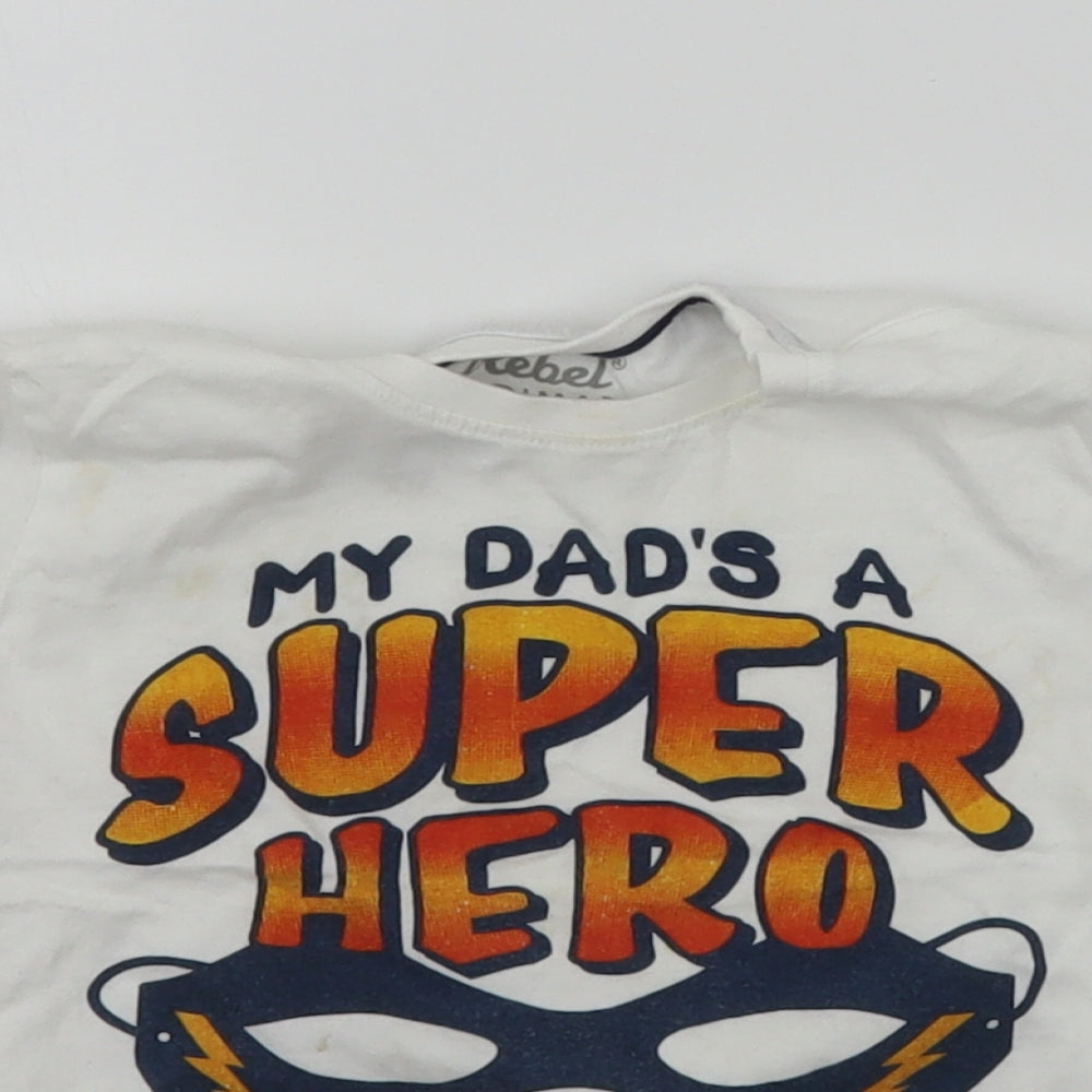 Primark Boys White   Basic T-Shirt Size 3-4 Years  - Super Hero