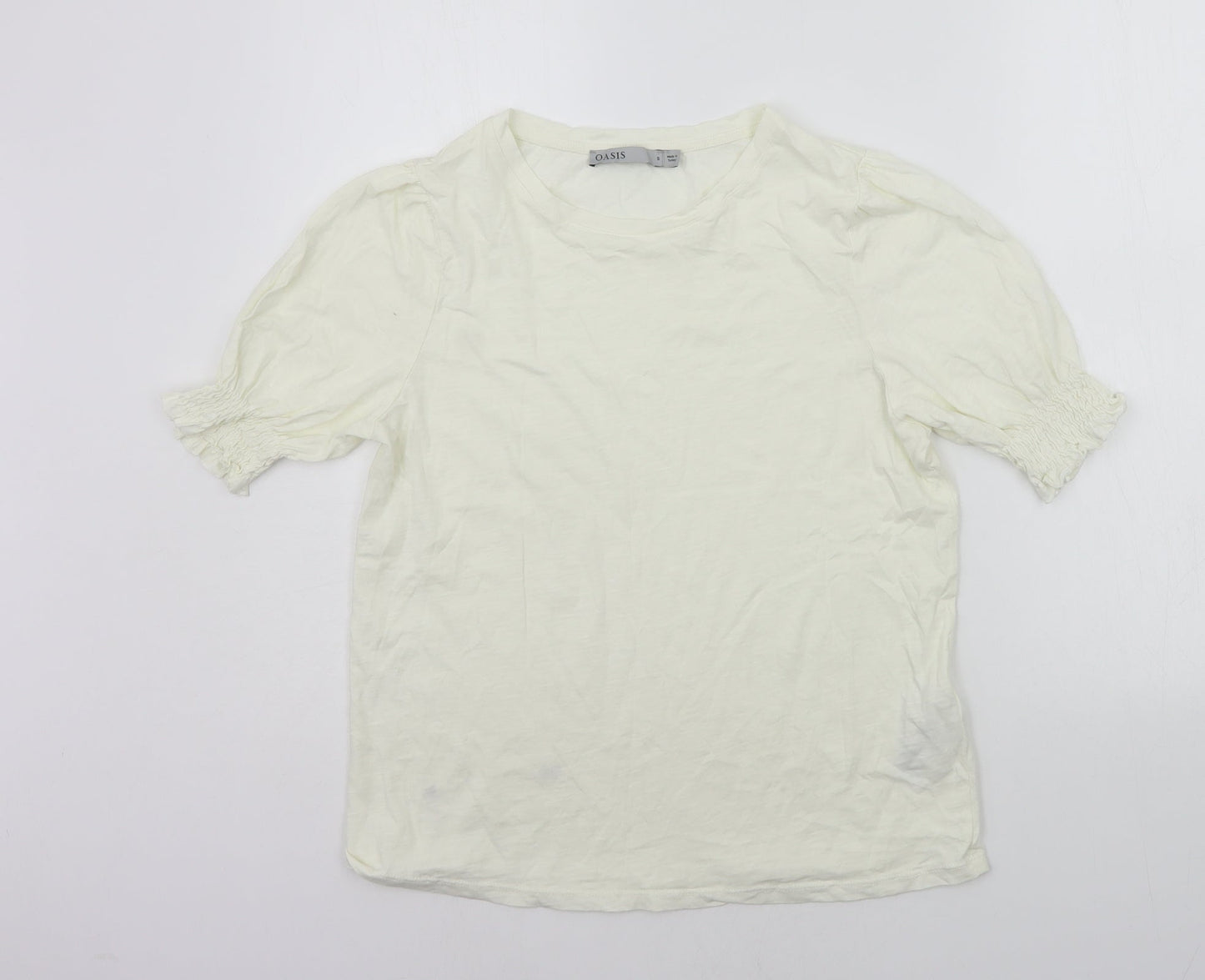 Womens UK Size S Oasis Yellow Basic T-Shirt
