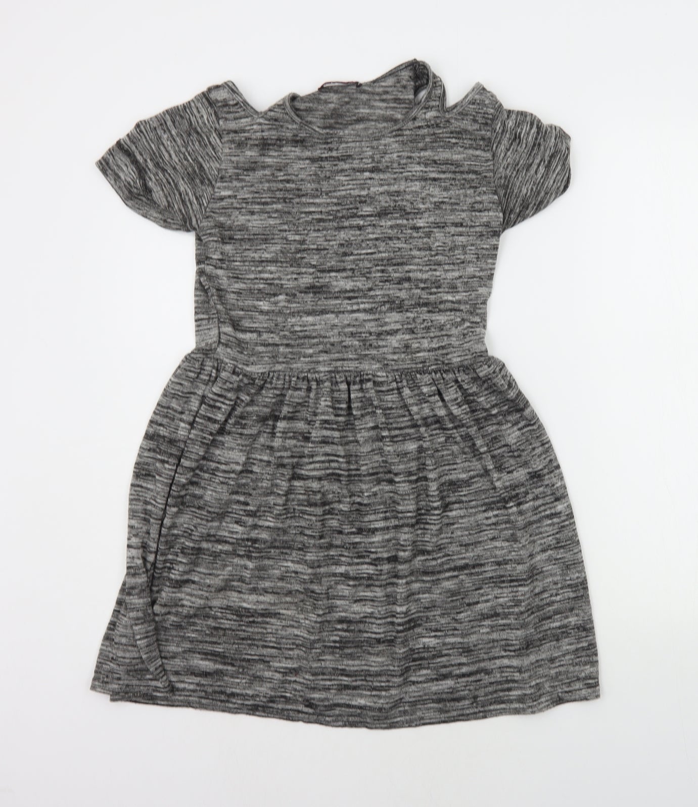 Miss Blush Girls Grey Houndstooth  A-Line  Size M