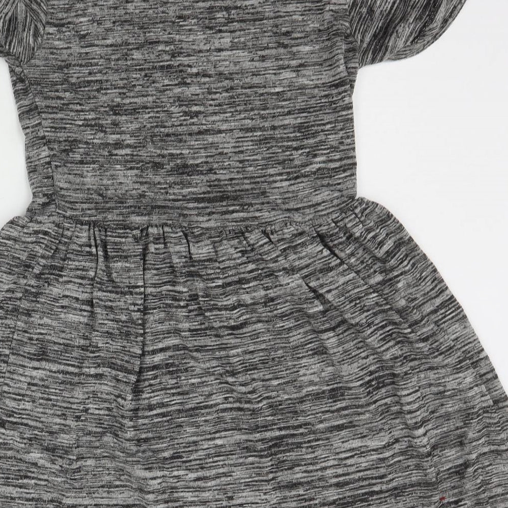 Miss Blush Girls Grey Houndstooth  A-Line  Size M