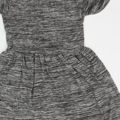 Miss Blush Girls Grey Houndstooth  A-Line  Size M