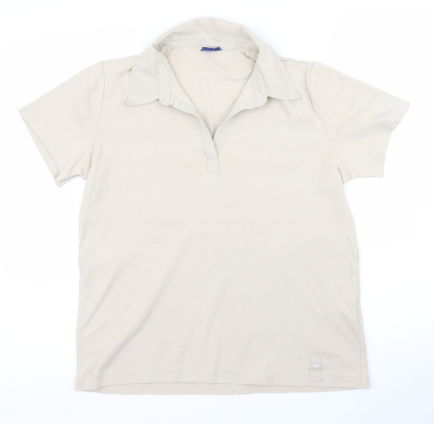Womens UK Size L Cecil Beige Basic Polo