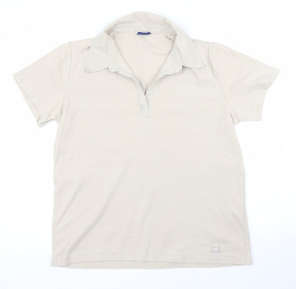 Womens UK Size L Cecil Beige Basic Polo