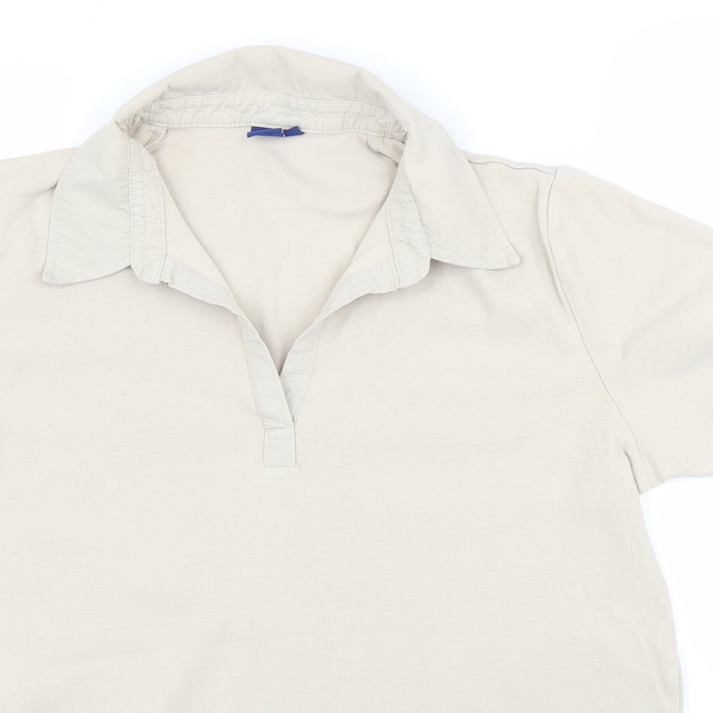 Womens UK Size L Cecil Beige Basic Polo