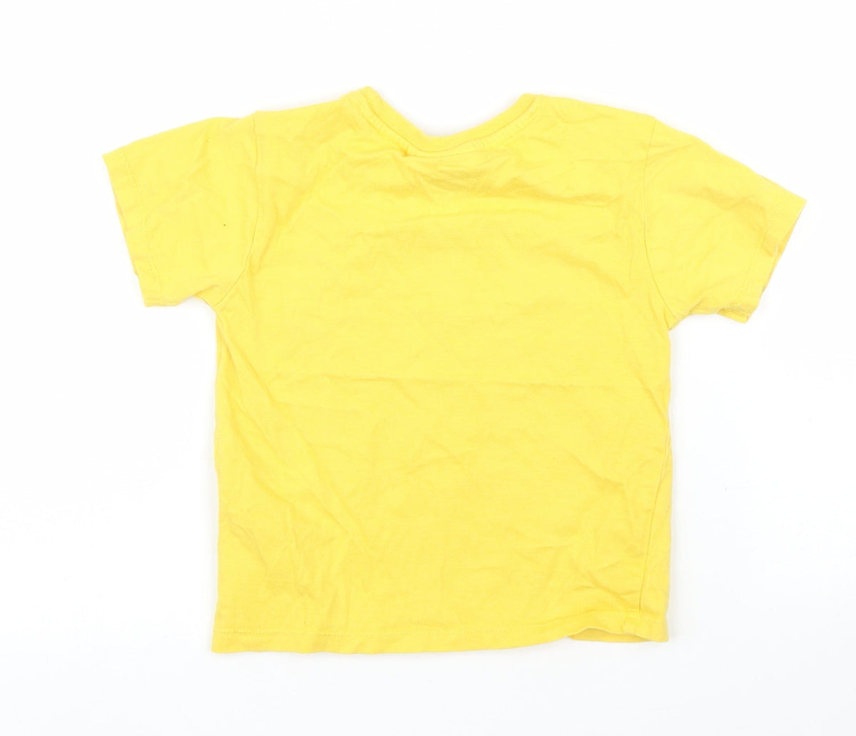 Back view of Batman boys’ yellow basic t-shirt, size 3, years