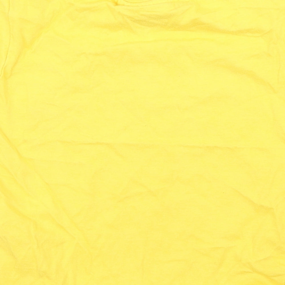 Brand and care label for Batman boys’ yellow basic t-shirt, size 3, years