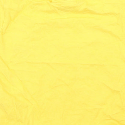 Brand and care label for Batman boys’ yellow basic t-shirt, size 3, years