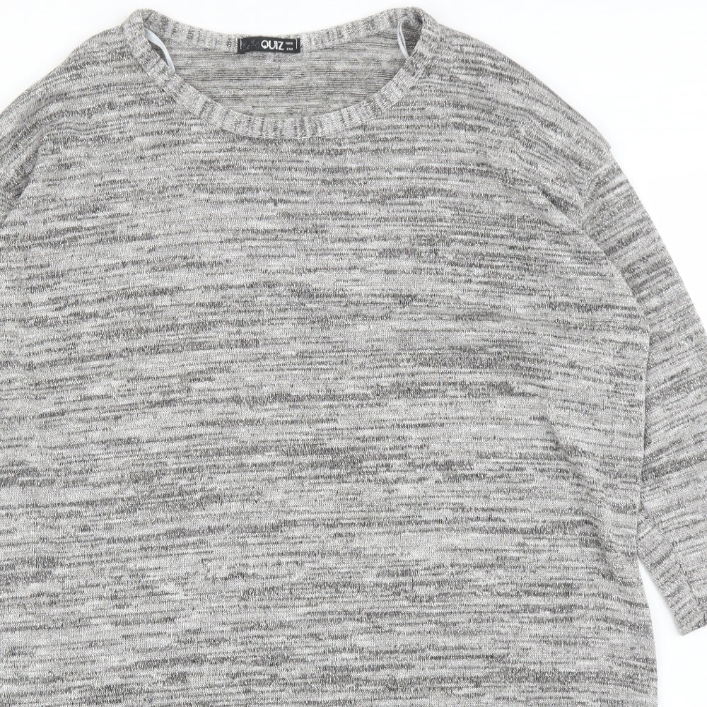 Womens UK Size 16 Quiz Grey Pullover Jumper