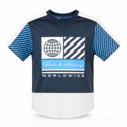 Front view of Beck & Hersey boys’ blue basic t-shirt, size 9, years