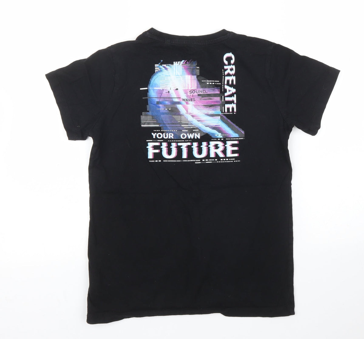 Back view of Debenhams boys’ black basic t-shirt, size 10, years