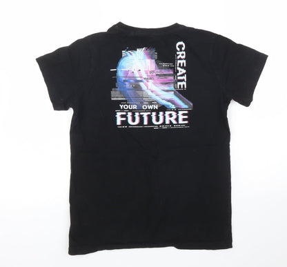 Back view of Debenhams boys’ black basic t-shirt, size 10, years