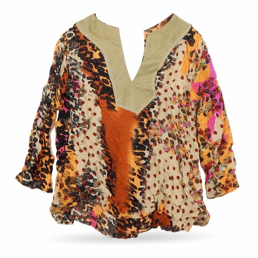 Front view of Pretend To Bee girls’ beige kimono blouse, size 3, years