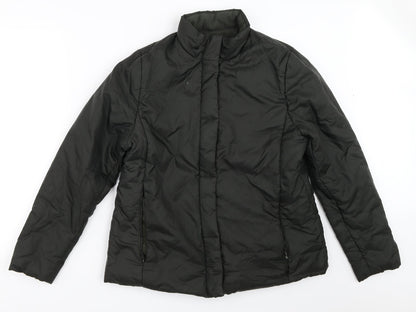 Additional front view of Trader Jeans women’s black jacket coat, size UK 12
