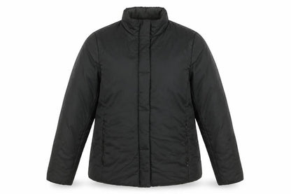 Front view of Trader Jeans women’s black jacket coat, size UK 12