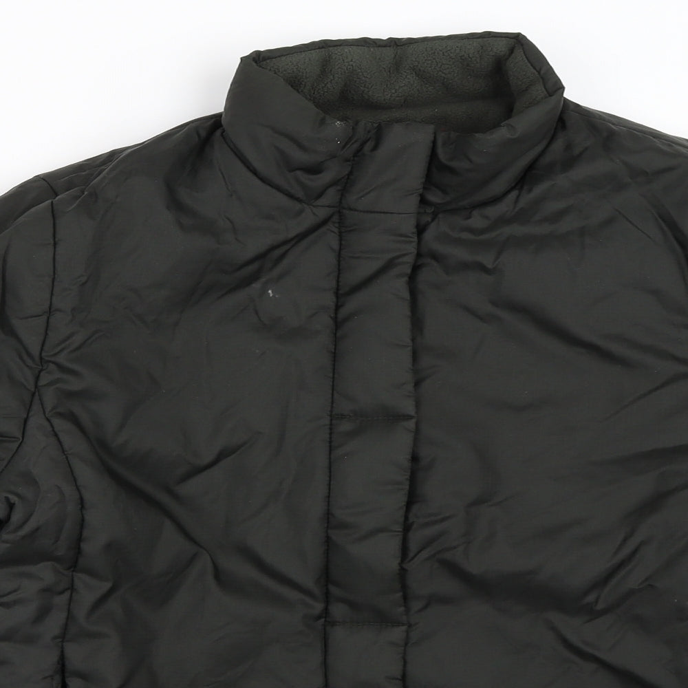 Close-up detail of Trader Jeans women’s black jacket coat, size UK 12