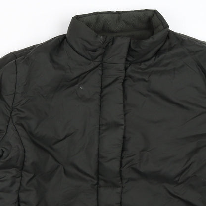 Close-up detail of Trader Jeans women’s black jacket coat, size UK 12