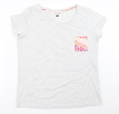 Front view of F&F women’s grey solid top pyjama top, size UK 16