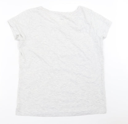 Back view of F&F women’s grey solid top pyjama top, size UK 16
