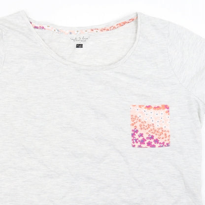 Close-up detail of F&F women’s grey solid top pyjama top, size UK 16