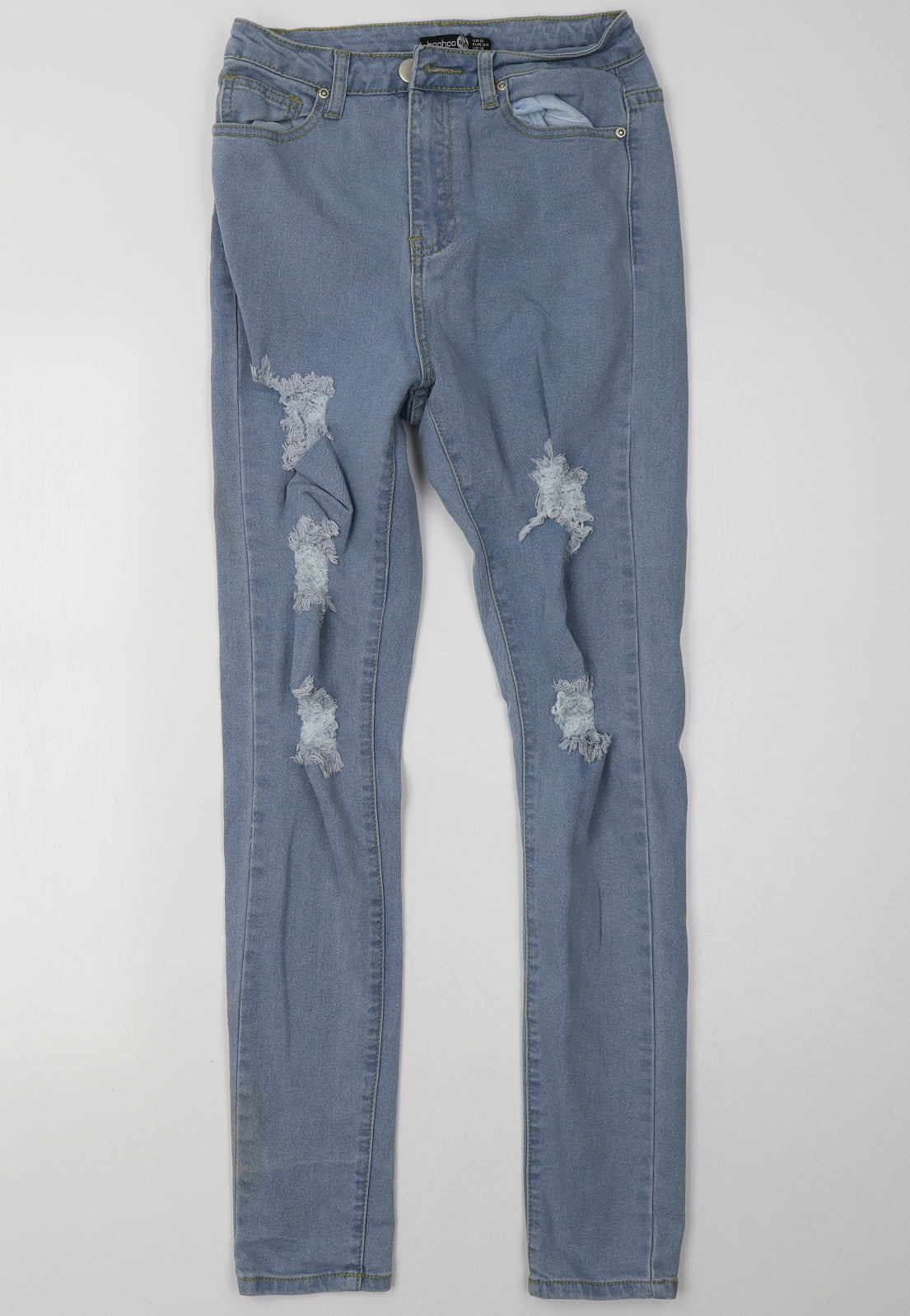Boohoo Womens Blue  Denim Skinny Jeans Size 6 L32 in