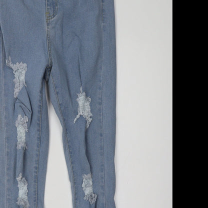Boohoo Womens Blue  Denim Skinny Jeans Size 6 L32 in
