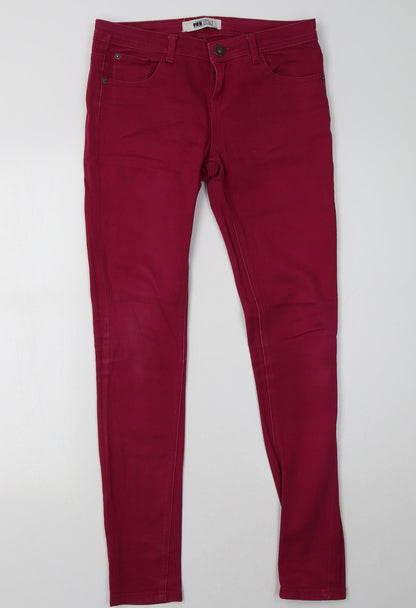 Womens UK Size 8 yesyes Regular Fit Skinny Pink Jeans