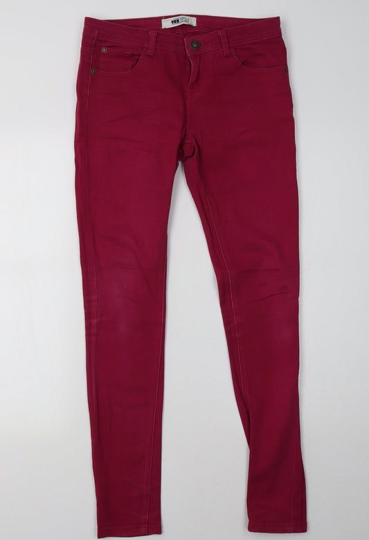Womens UK Size 8 yesyes Regular Fit Skinny Pink Jeans