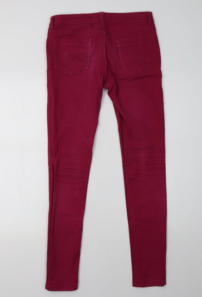 Womens UK Size 8 yesyes Regular Fit Skinny Pink Jeans