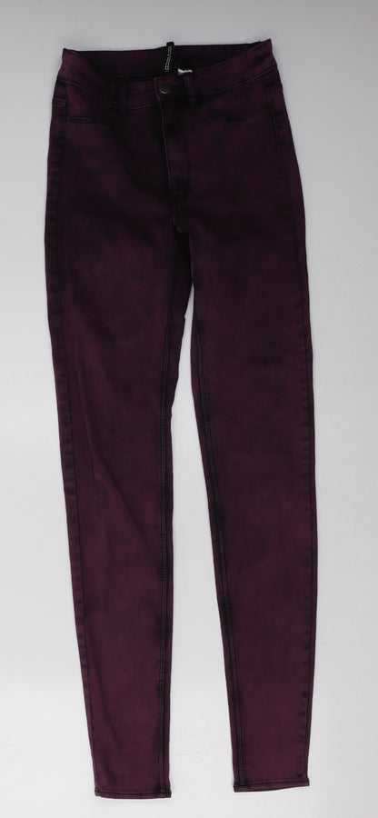 H&M Womens Purple  Denim Skinny Jeans Size 8 L32 in