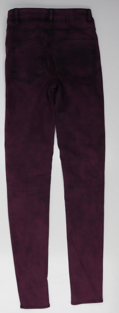 H&M Womens Purple  Denim Skinny Jeans Size 8 L32 in