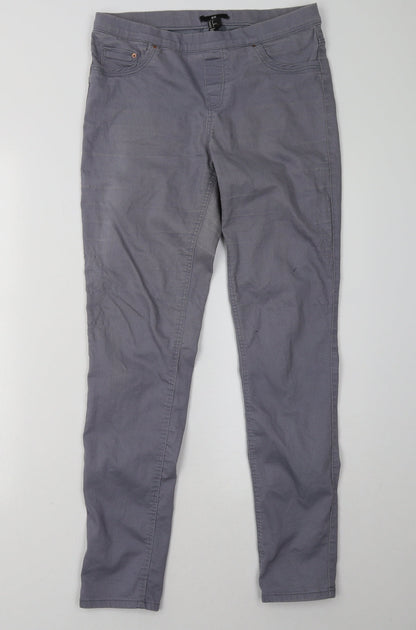 Womens UK Size 10 H&M Regular Fit Jegging Purple Trousers