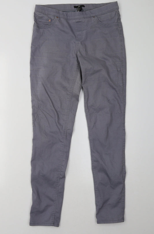 Womens UK Size 10 H&M Regular Fit Jegging Purple Trousers
