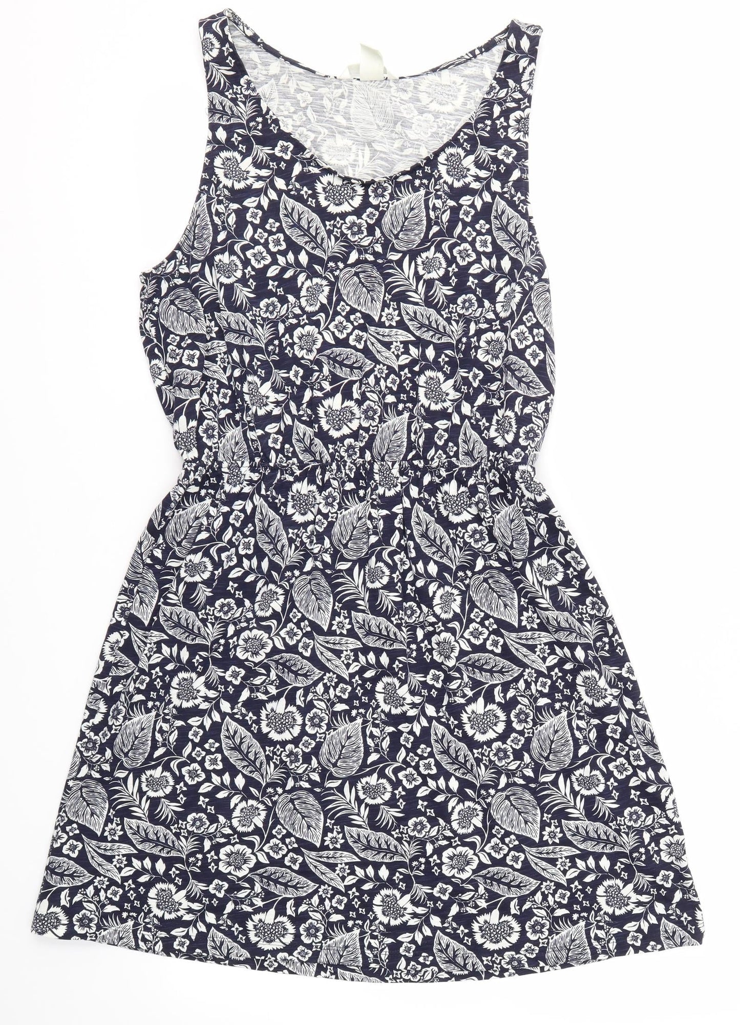 H&M Womens Blue Floral  A-Line  Size M