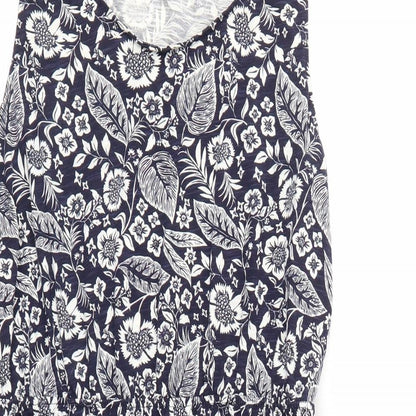 H&M Womens Blue Floral  A-Line  Size M