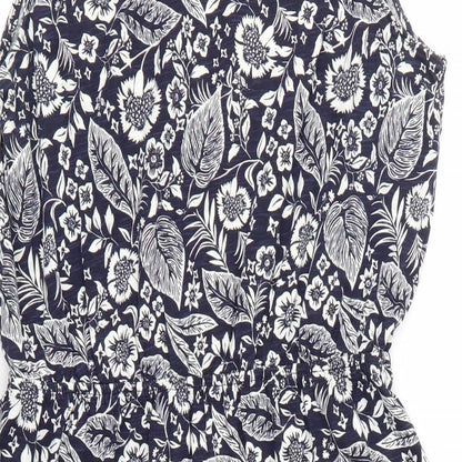 H&M Womens Blue Floral  A-Line  Size M