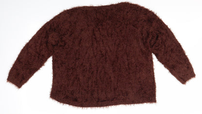 Womens UK Size L Stradivarius Brown Pullover Jumper