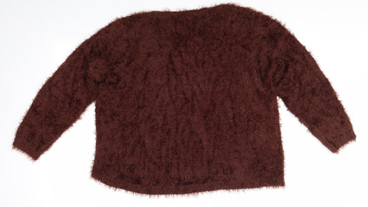 Womens UK Size L Stradivarius Brown Pullover Jumper