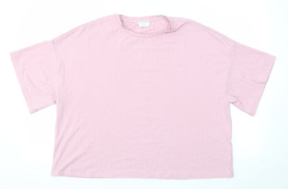 Womens UK Size 14 JEFF & CO Pink Basic T-Shirt