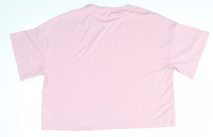 Womens UK Size 14 JEFF & CO Pink Basic T-Shirt