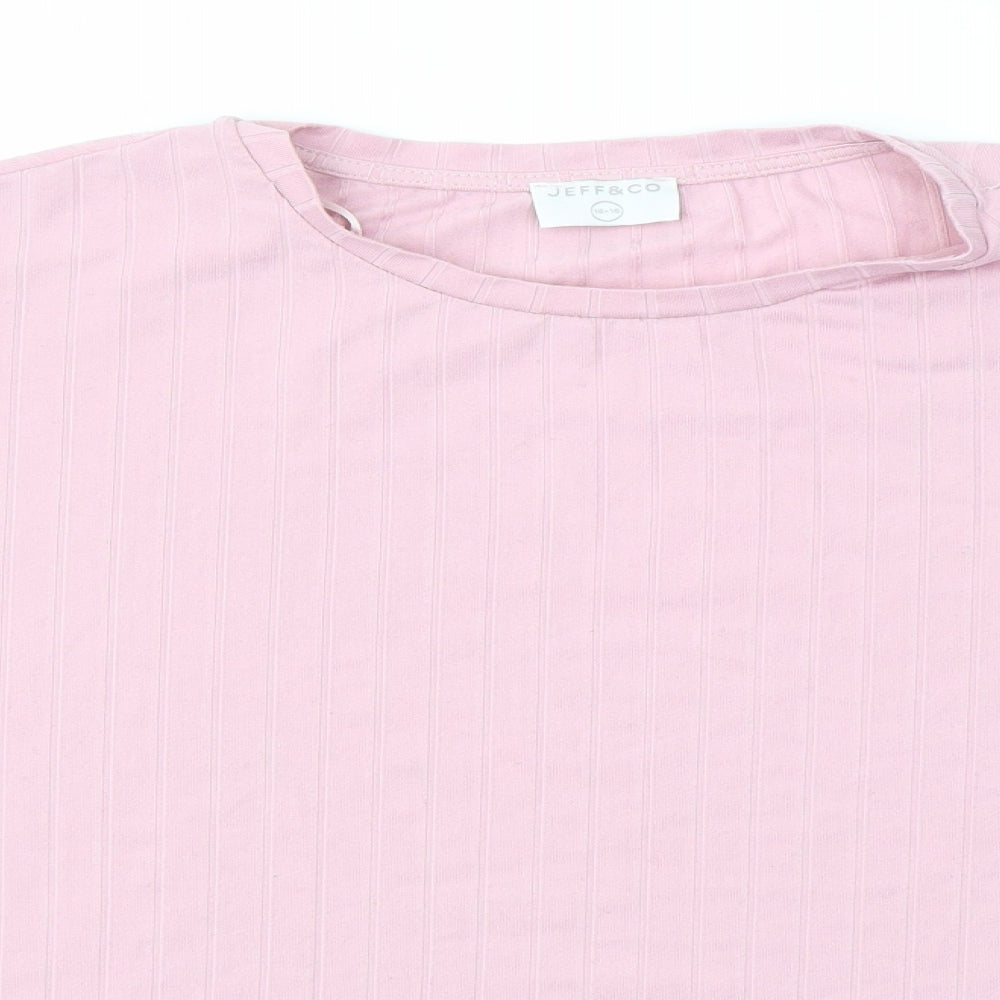 Womens UK Size 14 JEFF & CO Pink Basic T-Shirt