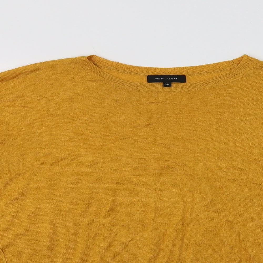 Womens UK Size 14 New Look Yellow Pullover Jumper