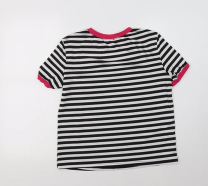 SheIn Womens White Striped  Basic T-Shirt Size S