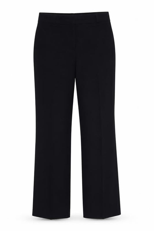 Front view of Marks & Spencer women’s blue dress pants trousers, size UK 10, 29-inch leg