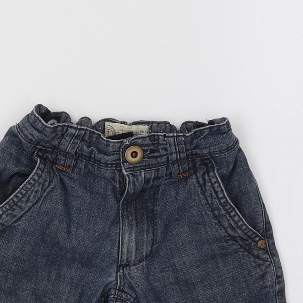 Close-up detail of Next boys’ blue cargo shorts, size 3, years
