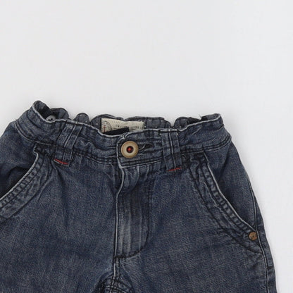 Close-up detail of Next boys’ blue cargo shorts, size 3, years