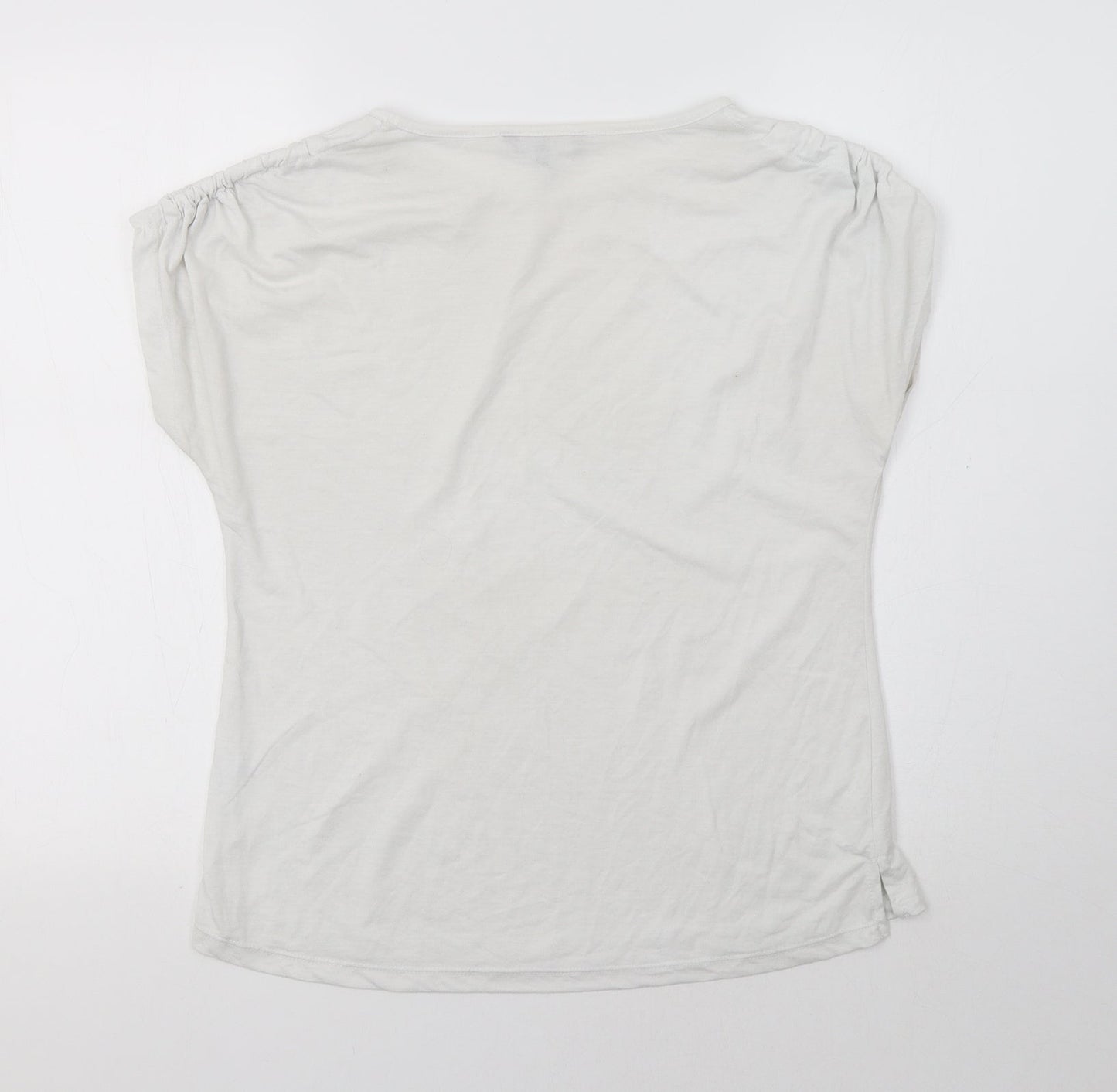 Womens UK Size 10 Peacocs White Basic T-Shirt