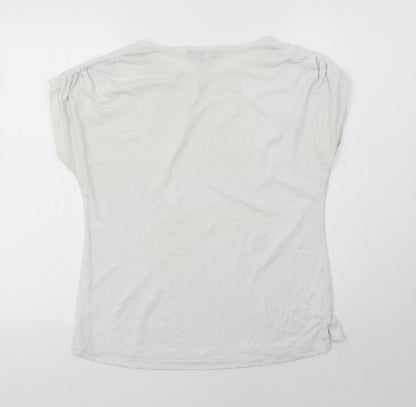 Womens UK Size 10 Peacocs White Basic T-Shirt