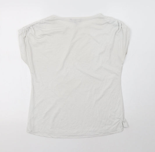 Womens UK Size 10 Peacocs White Basic T-Shirt