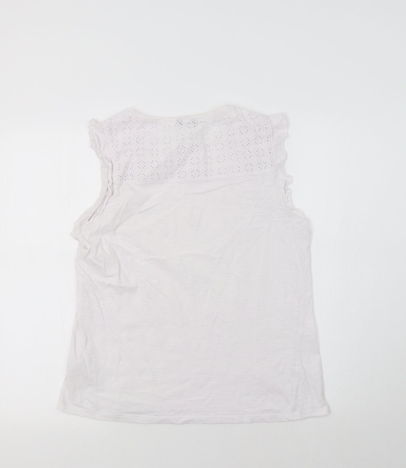 Womens UK Size 10 M&Co White Basic T-Shirt