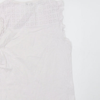 Womens UK Size 10 M&Co White Basic T-Shirt